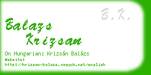 balazs krizsan business card