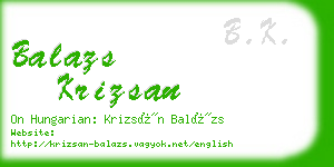 balazs krizsan business card